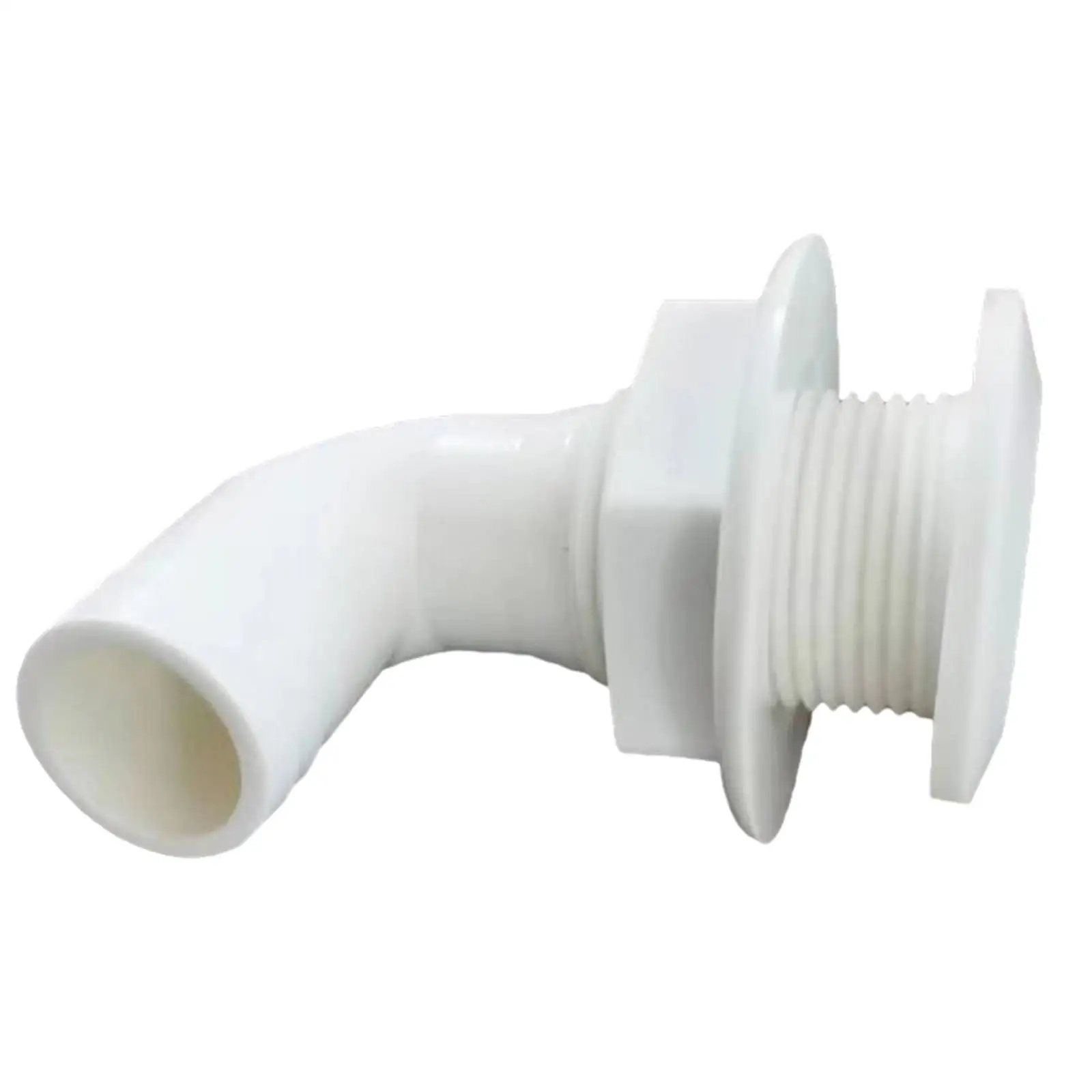 90 Degree thru Hull Fitting White PP Boat Plumbing for Spare Parts Easily Install Professional Direct Replacement Premium