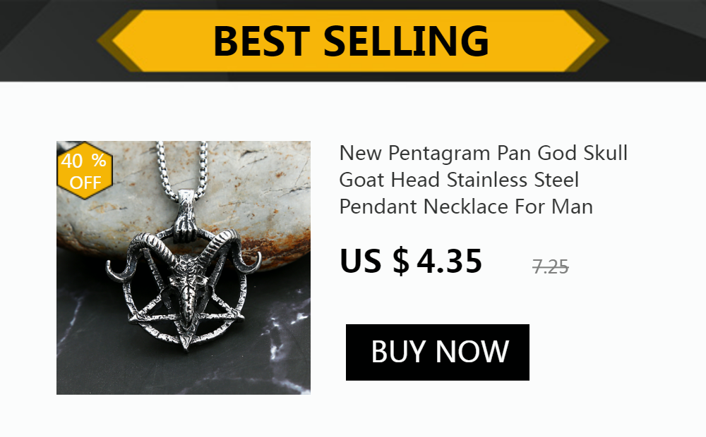 Gothic Vintage Pentagram Satanic Sheep Pendant Necklace For Men Punk Stainless Steel Biker Animal Necklaces Amulet Jewelry Gifts