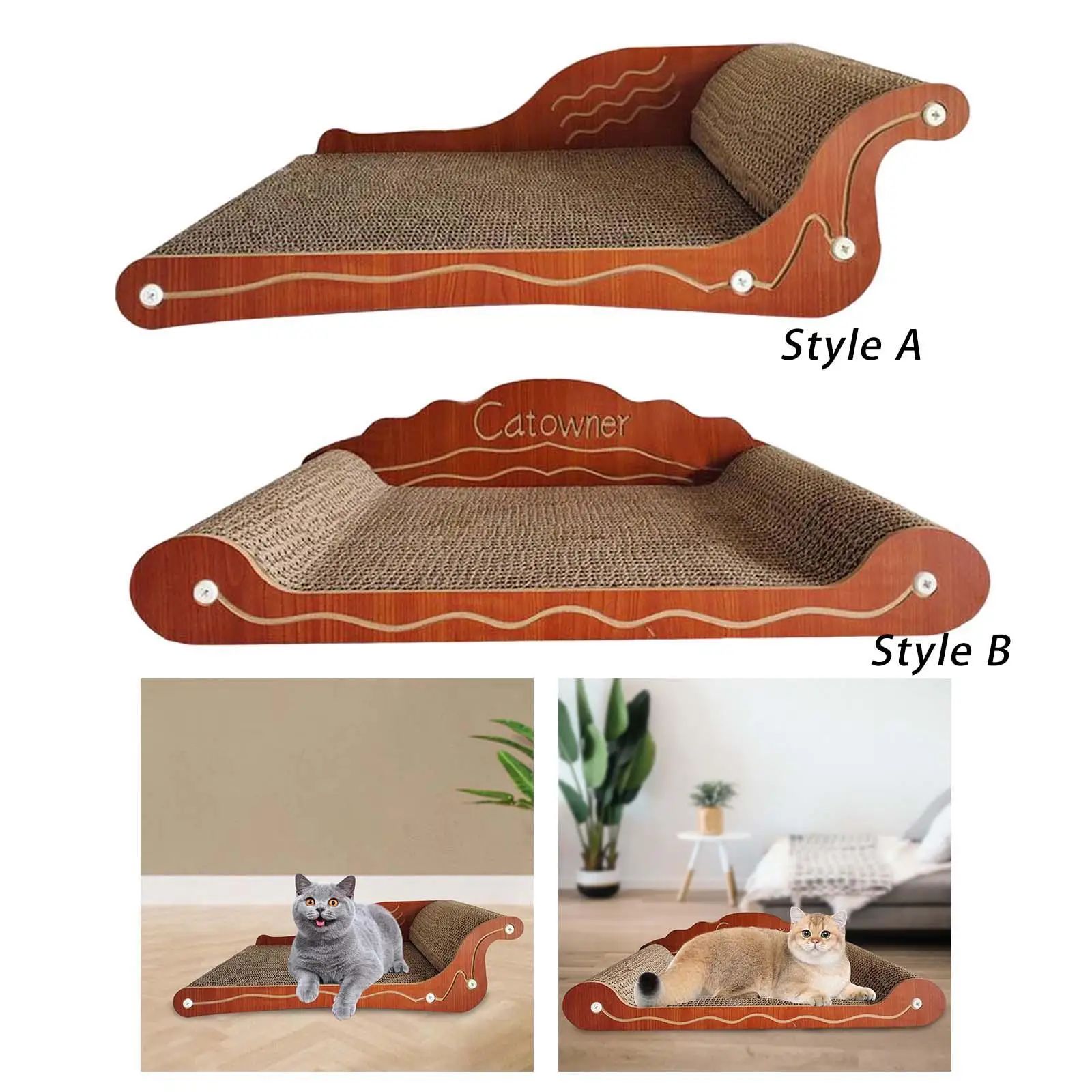 Cat Scratcher Bed Corrugated Cardboard Sturdy Stable and Durable