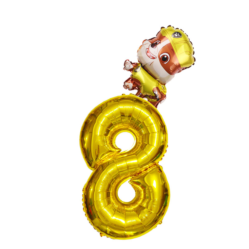 Cartoon Pfote Patrol 32 Zoll Anzahl Folienballons Chase Skye Rubble Kindergeburtstag Party Dekoration Ballon Kinderspielzeug – Detail 9