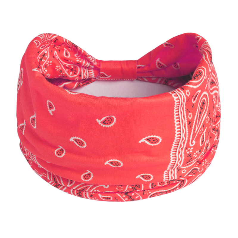 Boho Knoten Turbane Yoga elastische Kopf wickel Frauen Stirnband breite Haar bänder Kopf bedeckung gedruckt Bandanas Mode Haarband Zubehör – Detail 8