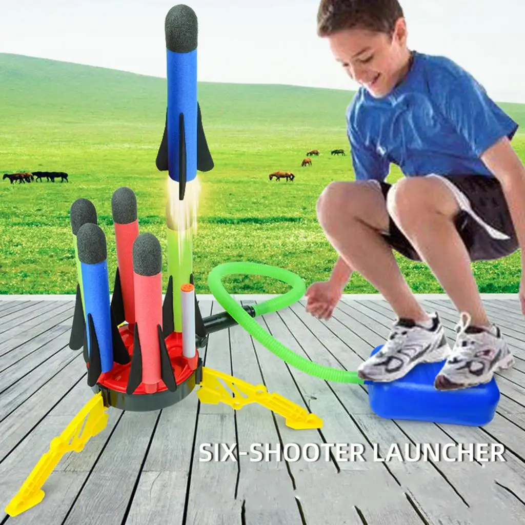 Rocket er, 6 Colorful Foam Rockets and Sturdy er   Pad,  Toy + Years Old