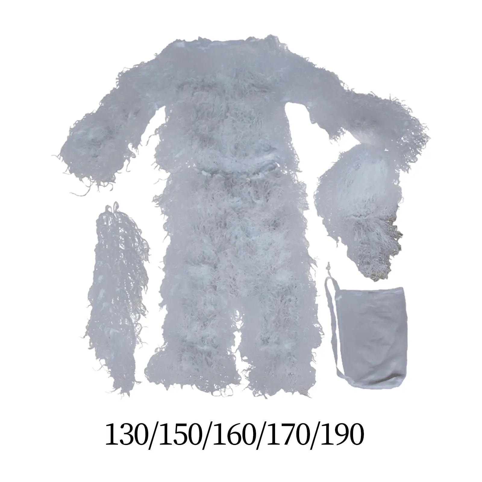 Ghillie Suit Snow Hunting Clothes for Kids Adults Clothing for Outdoor Game Hunting Photography Party Costume