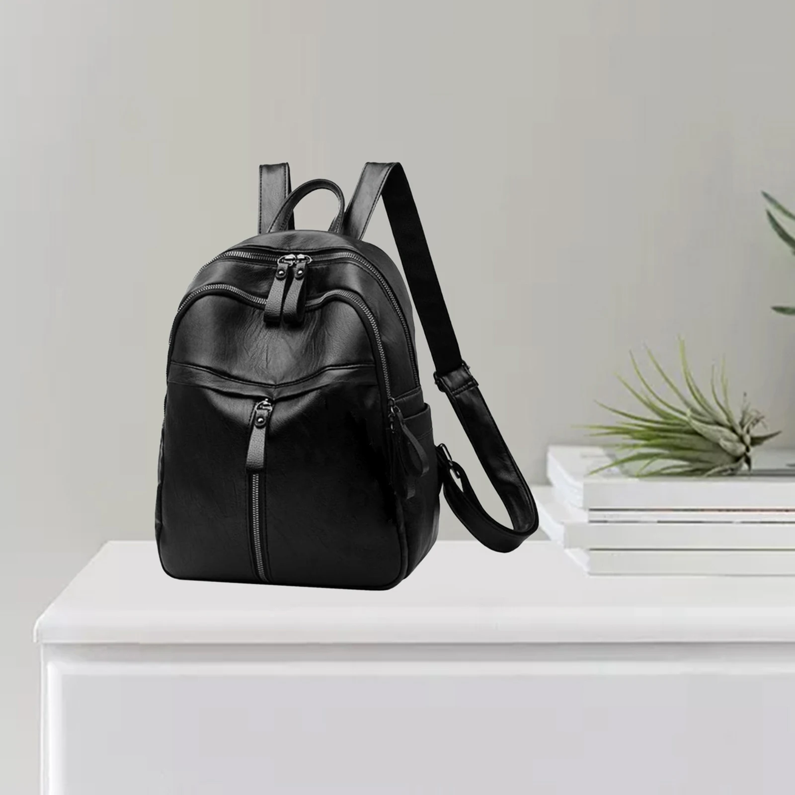 Cute Women Backpack PU Leather Leisure Travel Bookbag Messenger Bag Tote