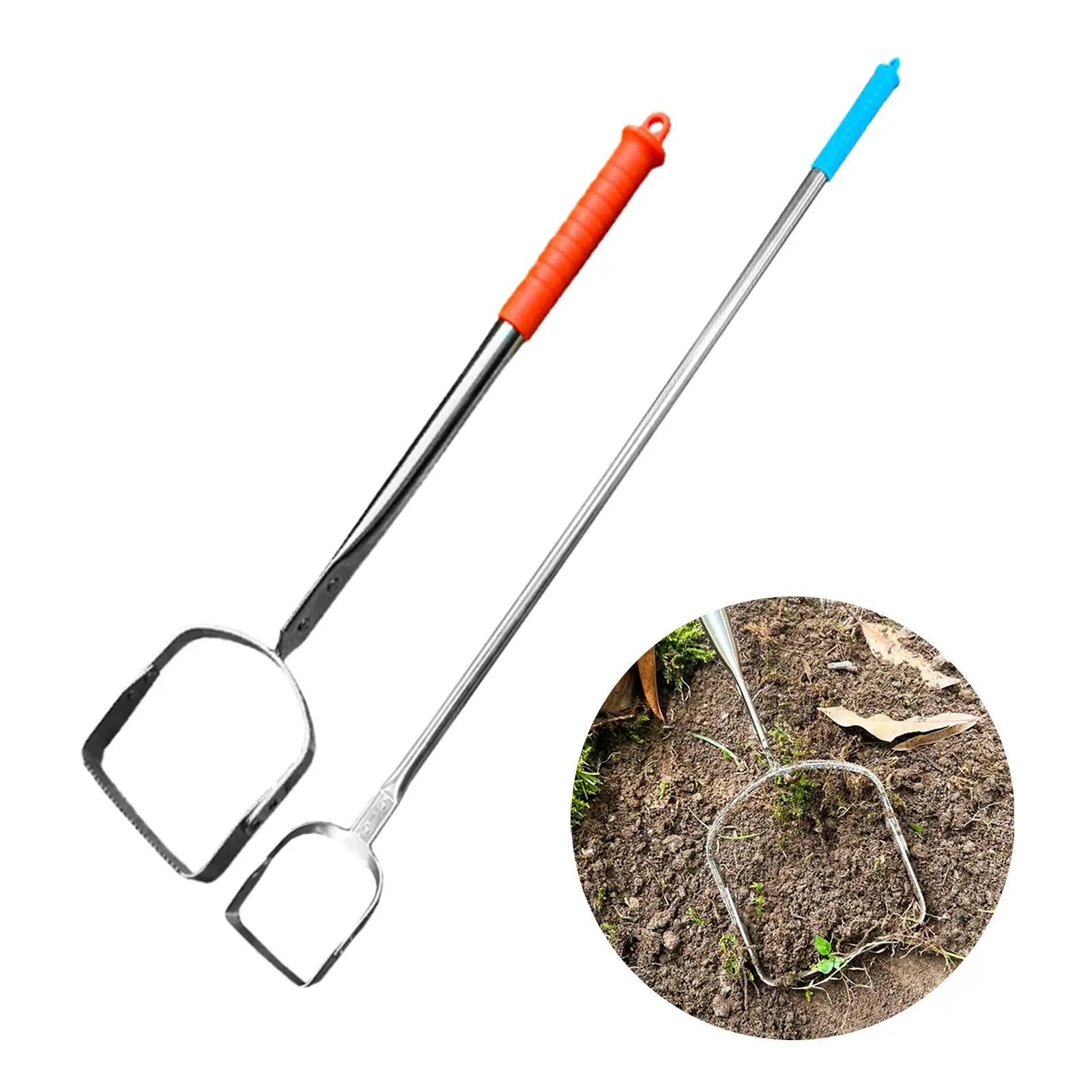 Garden Hoe Tool Long Handle Durable Weeder Cultivator Weeding Rake for Loosening Soil Gardening Vegetables Planting Farm