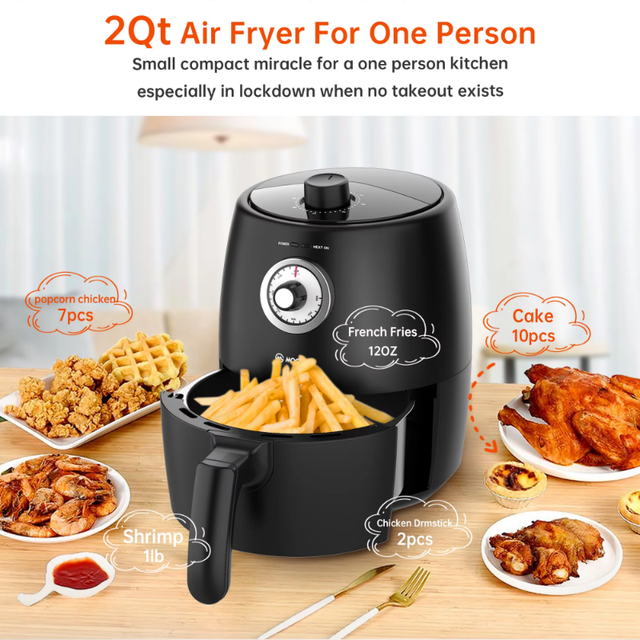 Air Fryer 2 Quart, Small Compact Air Fryer, With Adjustable Temp Control - Air  Fryers - AliExpress