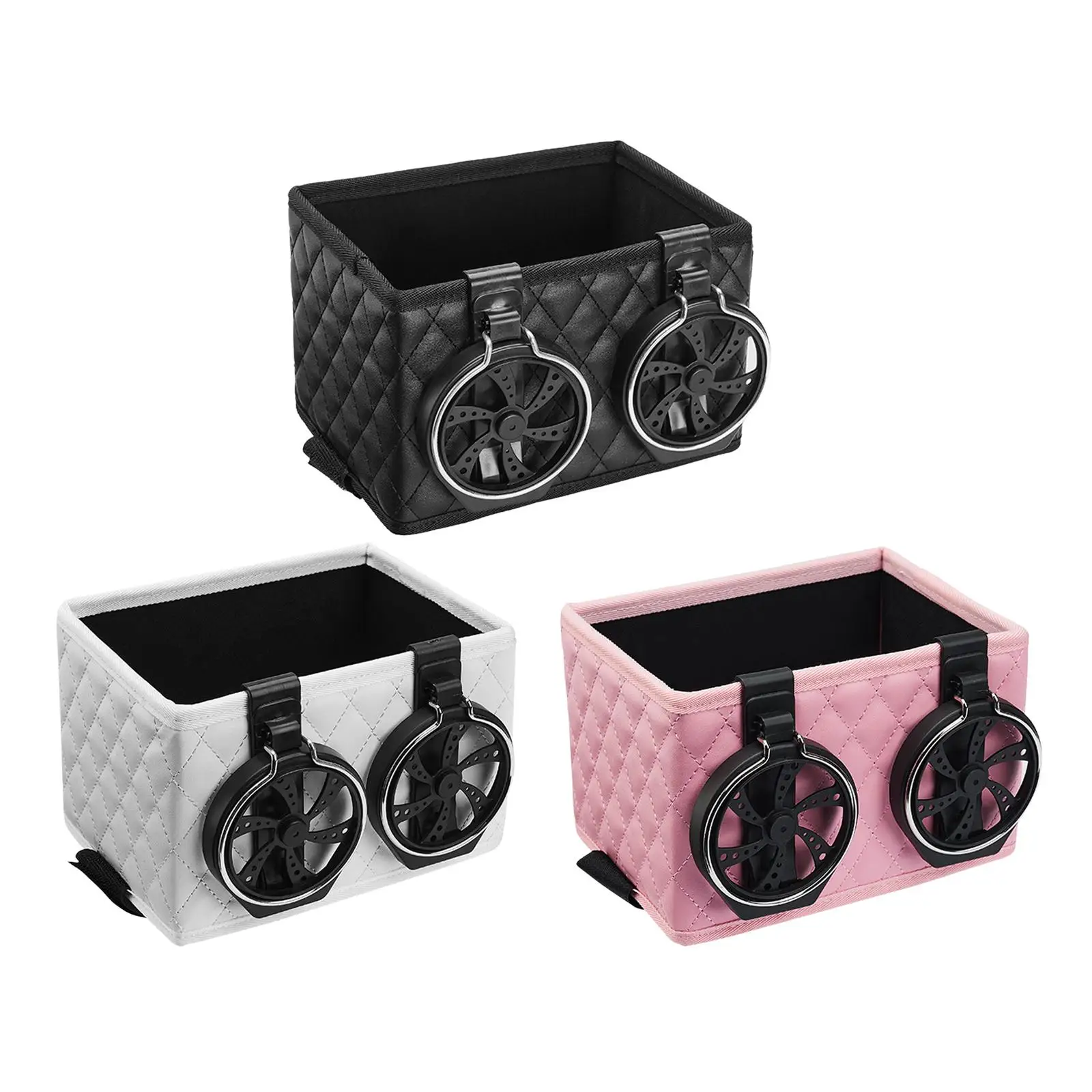 Universal Car Storage Box Multifunctional Car Console Side 2 in 1 Tissue box Cup Holder for Paper Towels Keys