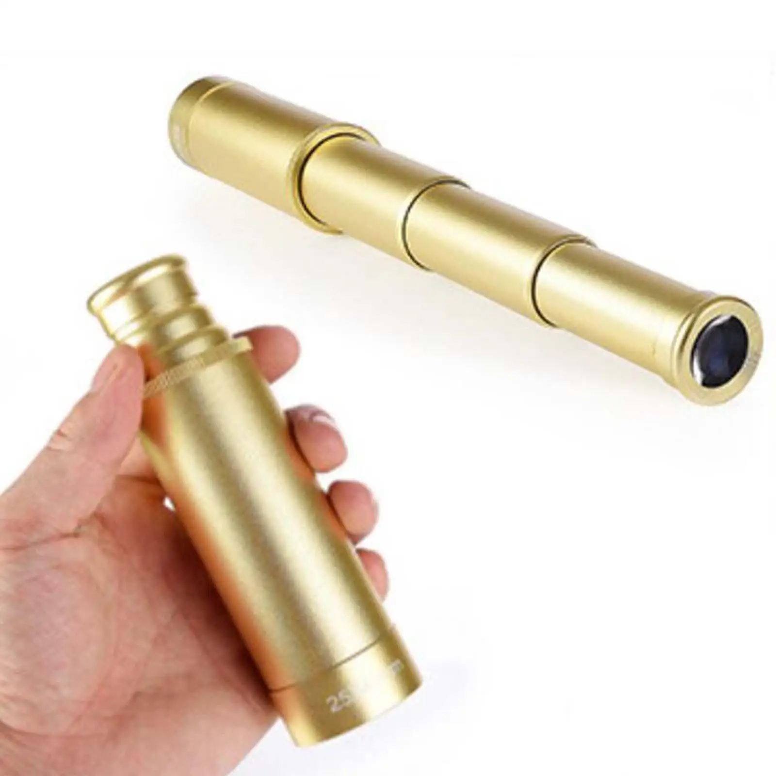 Zoomable Telescope 25x40 Mini Pocket Vintage Portable Collapsible Monocular for Voyage View Hunting Sailing Boating Kids Gift