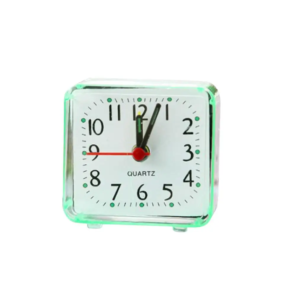 2PCS Mini Square Quartz Clocks Travel  Bedroom Home Table Clocks