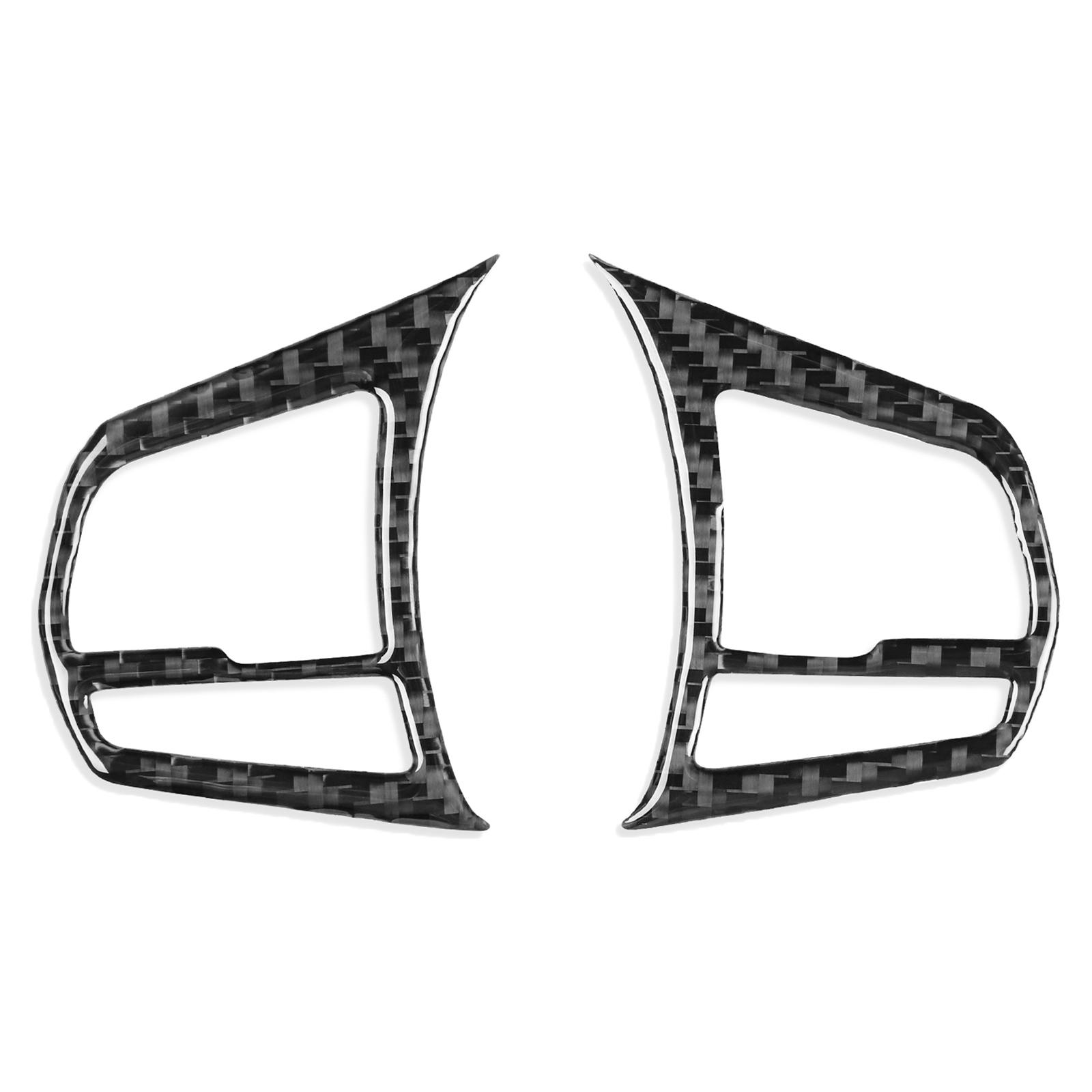 2Pcs Car Steering Wheel Button  Panel Sticker Carbon Fiber for A90 Interior