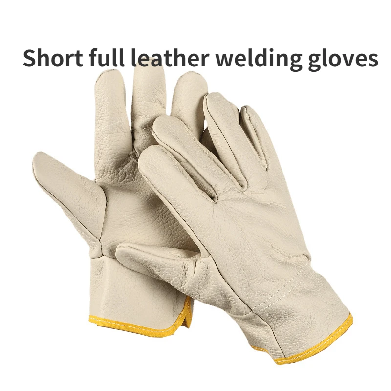 insecticide respirator Work Gloves Stretchable Tough Grip Leather for Utility Construction Wood Cutting Cowhide Gardening Hunting Gloves fall protection harness and lanyard