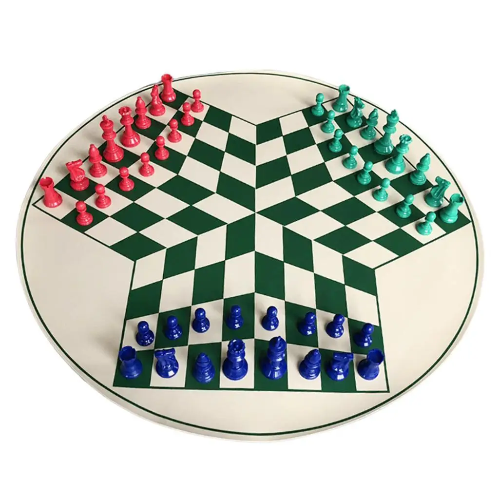 Three Player International Chess Checker Pieces With Chess Board Chess Set Checkers Chess Board Game