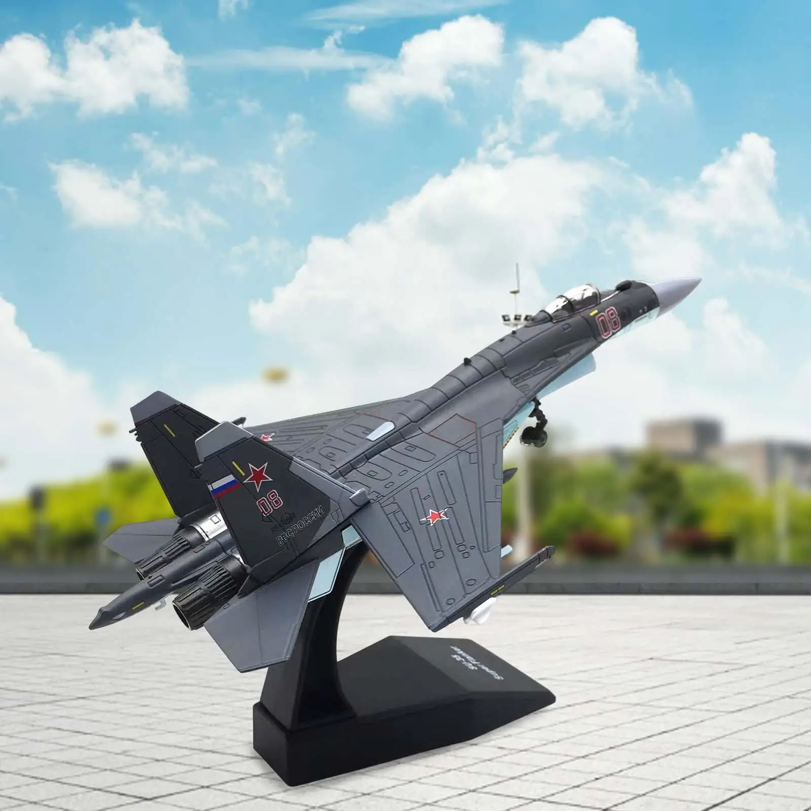 1/100 Russian Plane Model SU-35 Diecast Plane Display Ornaments Fighter Model for Home Cafe Desktop Gift Collectibles