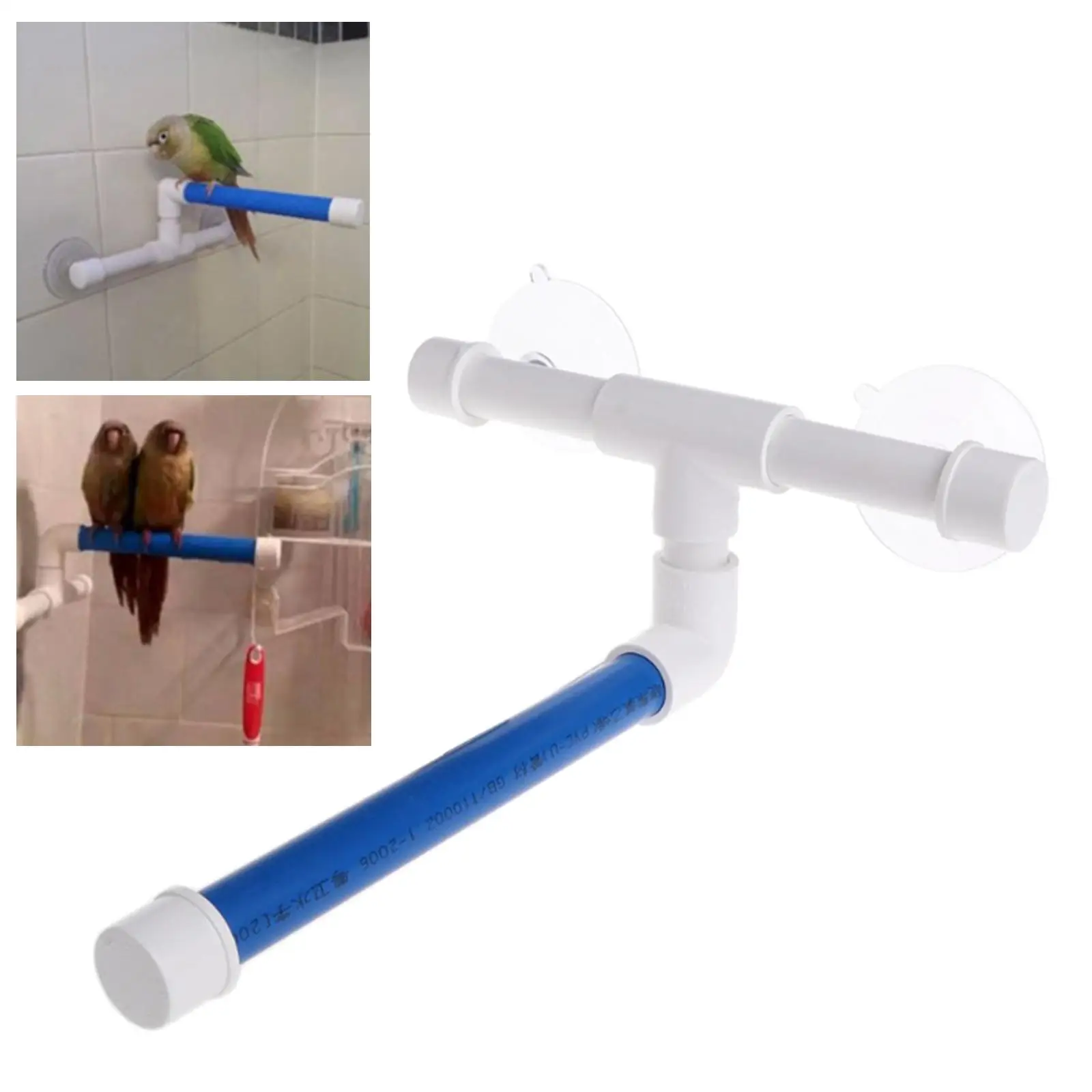 Bird Parrot Stand Perch Shower Perch Standing Toy Suction Cup Parrot Bath Suppllies Platform
