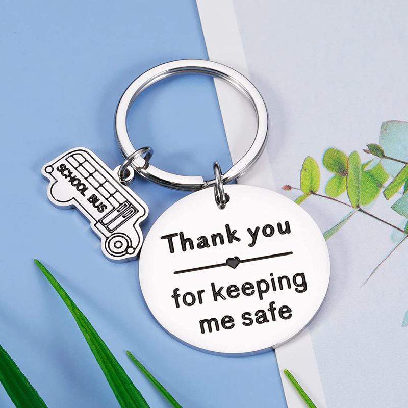 School Bus Driver Gift Keychain Thank You Appreciation Gift for Keeping Me Safe Retirement Going Away Gifts for Bus Driver – Detail 3