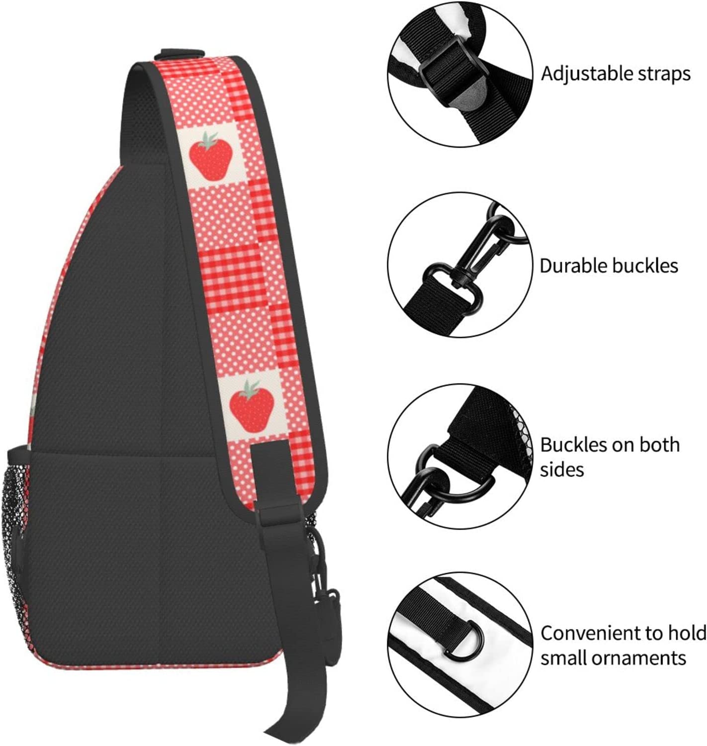 Crossbody Chest Bag Shoulder Bag Viagem Caminhadas Daypack para homens Mulheres