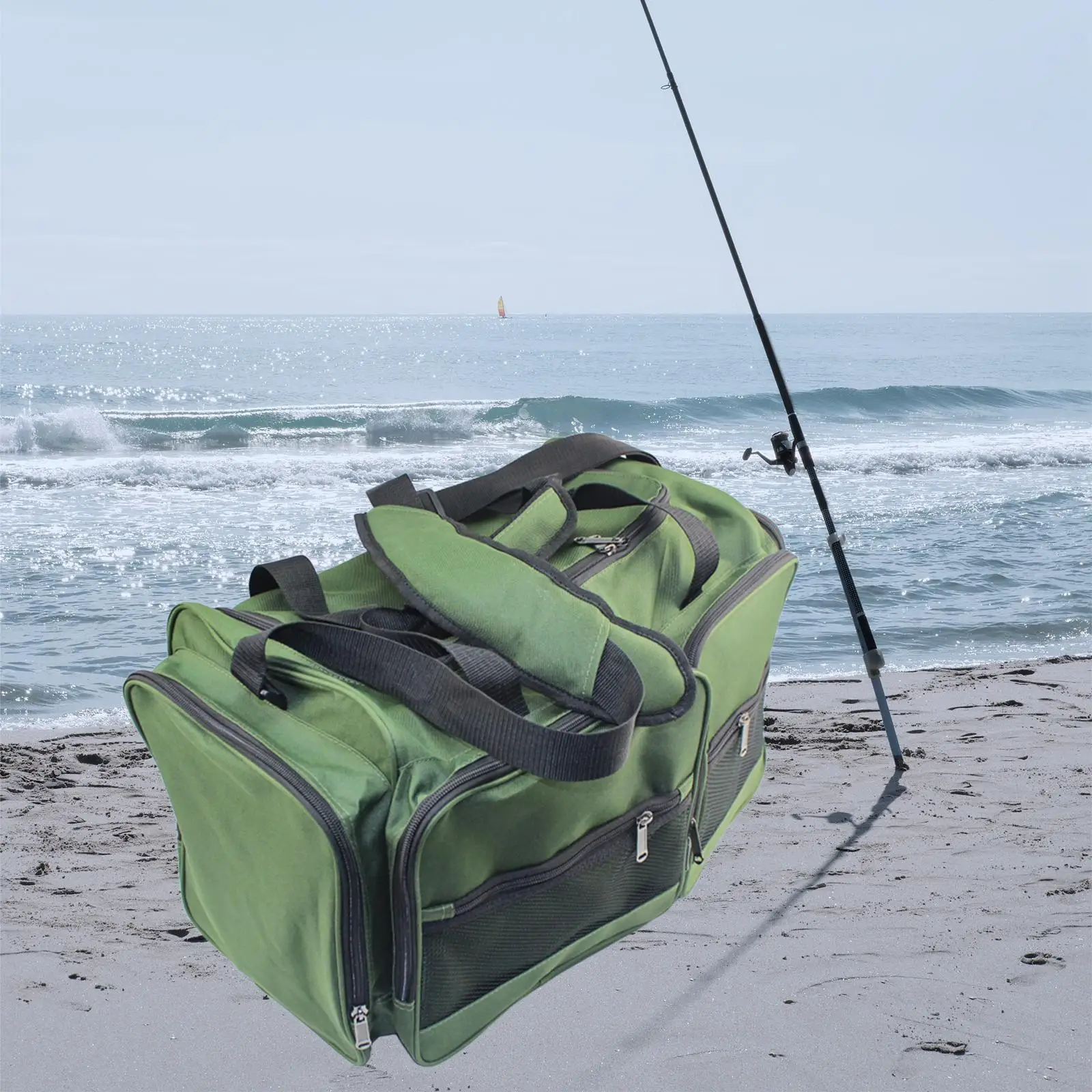 Large Fishing Bag Accessoris Gears Storage Pocket Heavy Duty