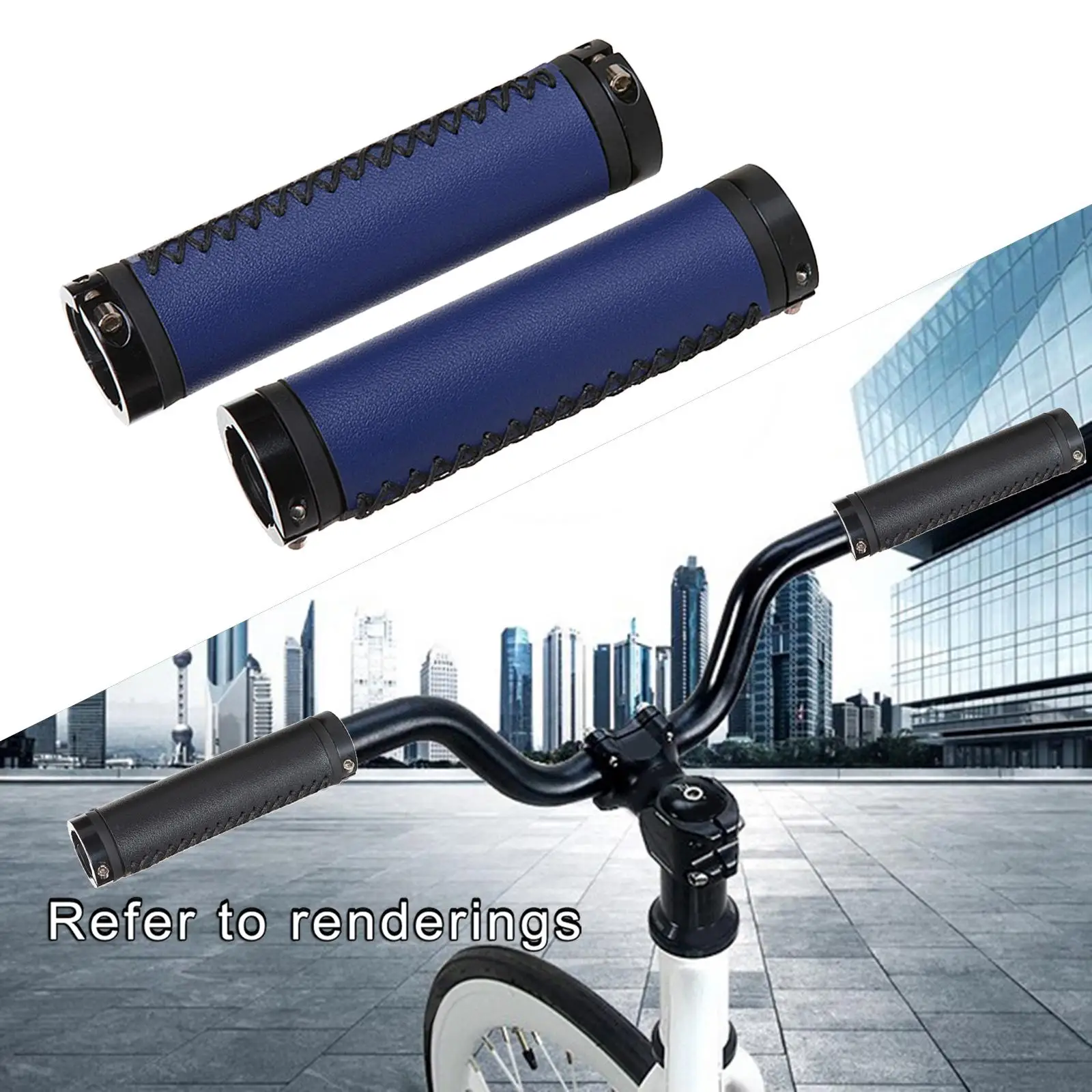 Set of 2 Bike Handlebar Grips, 130mm 22.2mm ,Double  ,Non- ,Soft for Outdoor Replacement BMX Road  Parts
