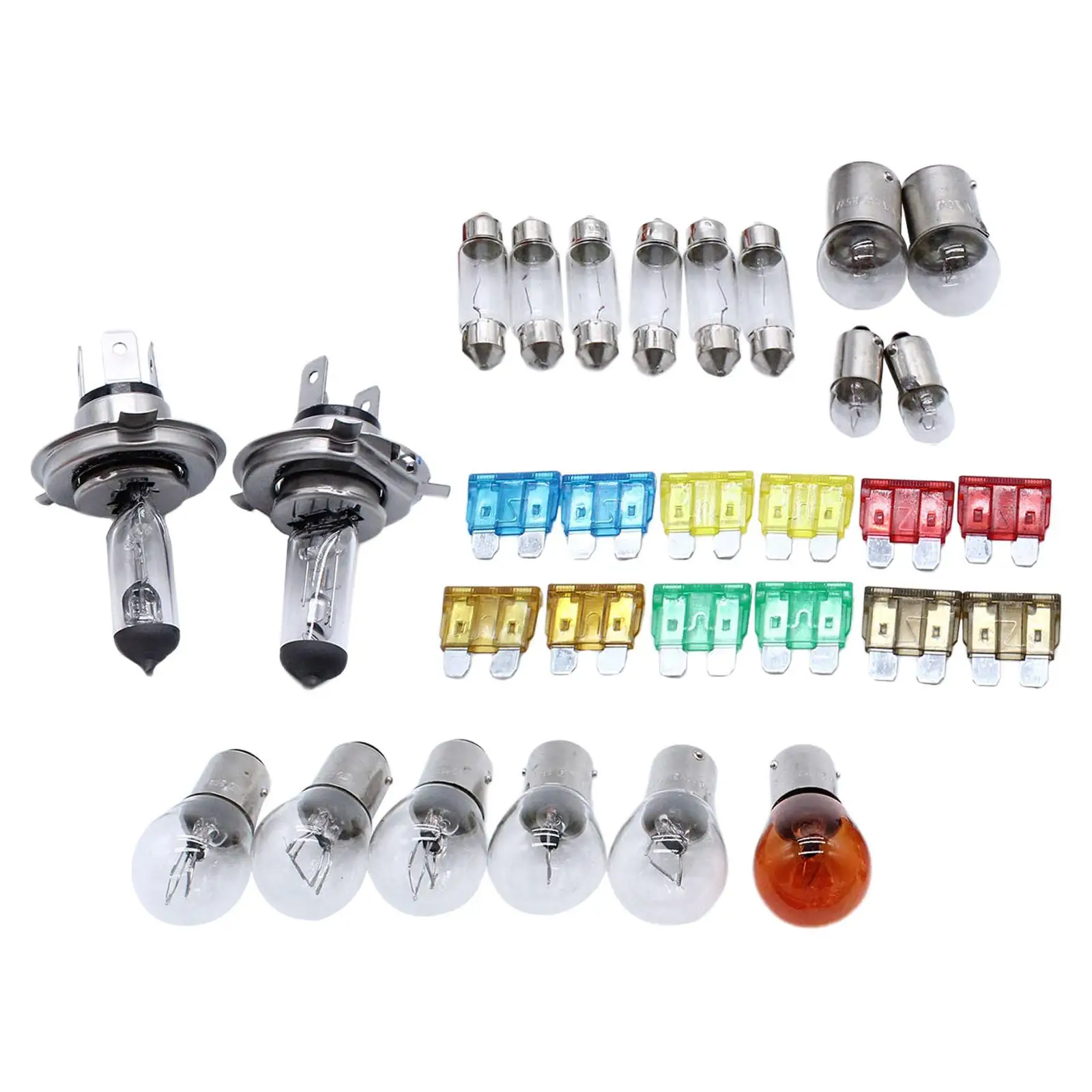 30Pcs H4 Light Bulb Kit Set Emergency Fuse LED Head Light Lamp Replacement Super Bright Plug Play for Driving Motorcycle