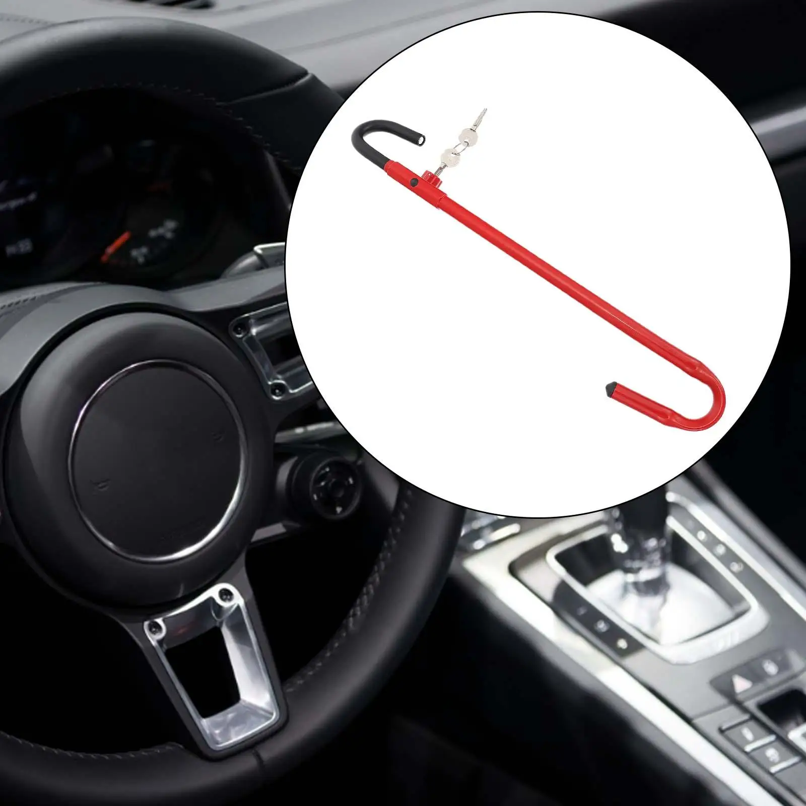 Car Steering Wheel Brake Lock Security Brake Pedal Lock with 2Pcs Keys Heavy