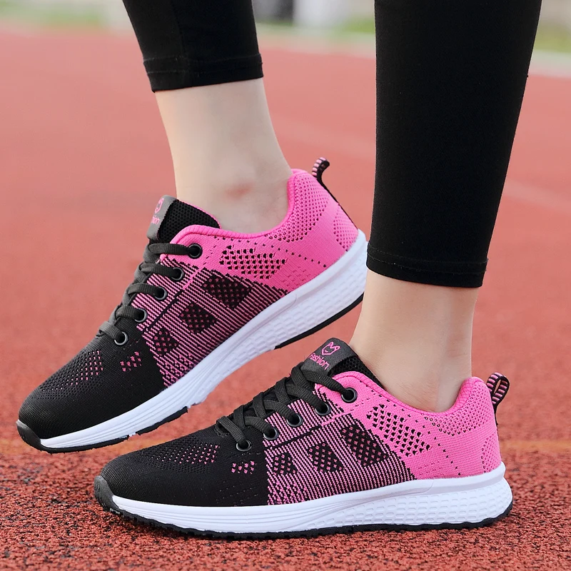 Breathable Women Running Shoes Lightweight Anti-slip Female Sports Shoes Outdoor Soft Women's Sneakers Lace Up Fashion Tennis