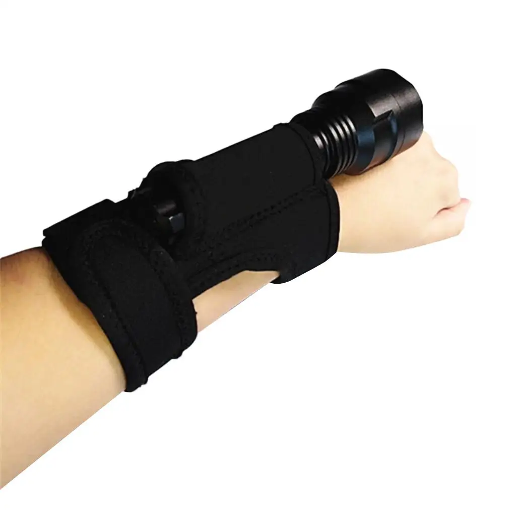 2x Flashlight Holder Outdoor Diving Torch Soft Hand / Arm Bracket Black