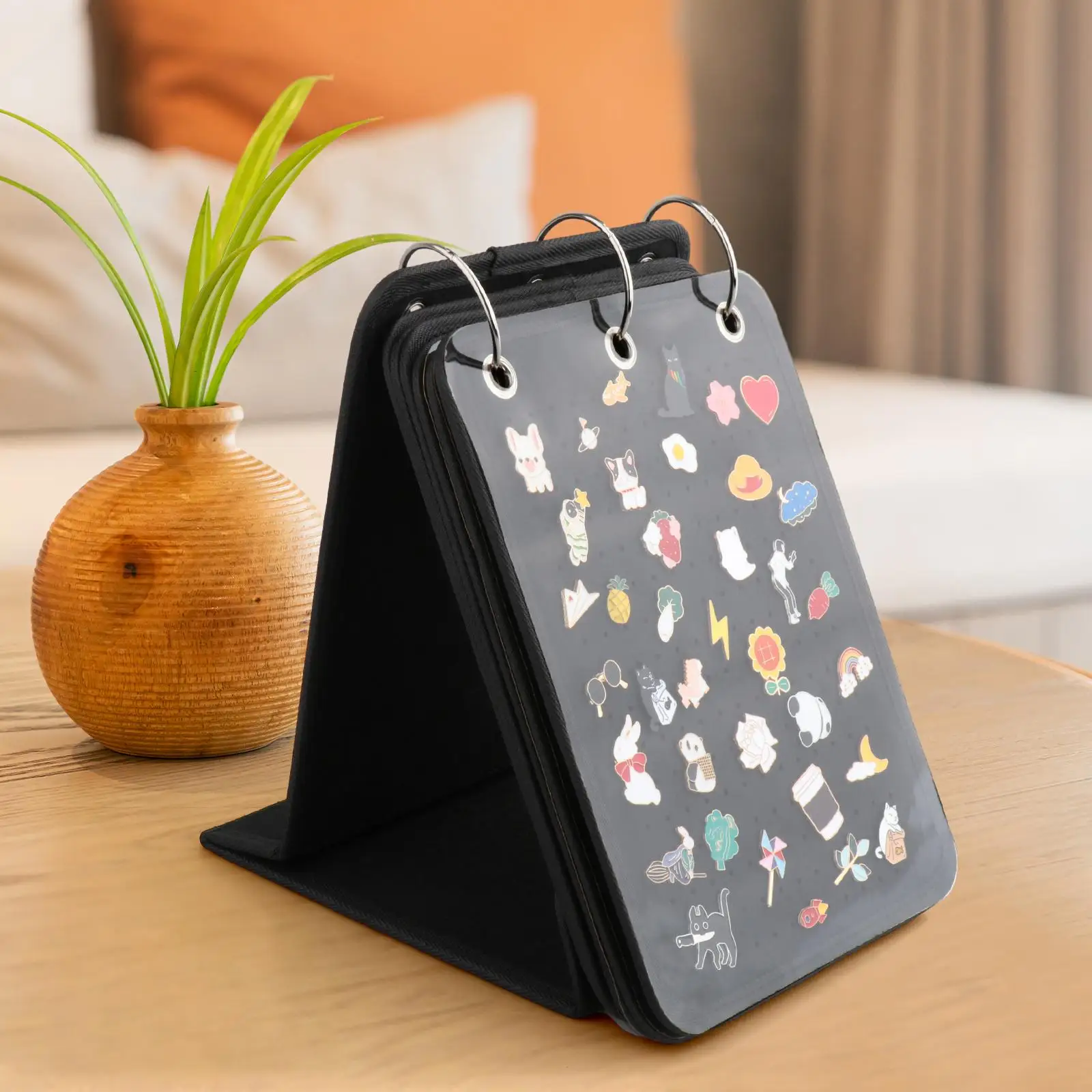 Pin Display Binder Stand Stable Portable Brooch Storage Display Stand for Desktop Women Countertop Dressing Table Birthday Gift