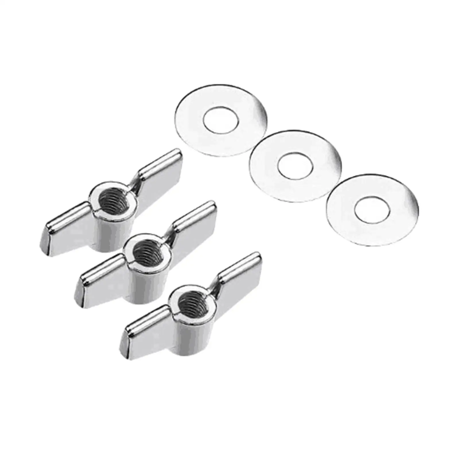 3Pcs Cymbal Wing Nuts with Washers Durable Metal Drum Accessory Heavy Duty Musical Instrument Parts Practice Cymbal Accessories