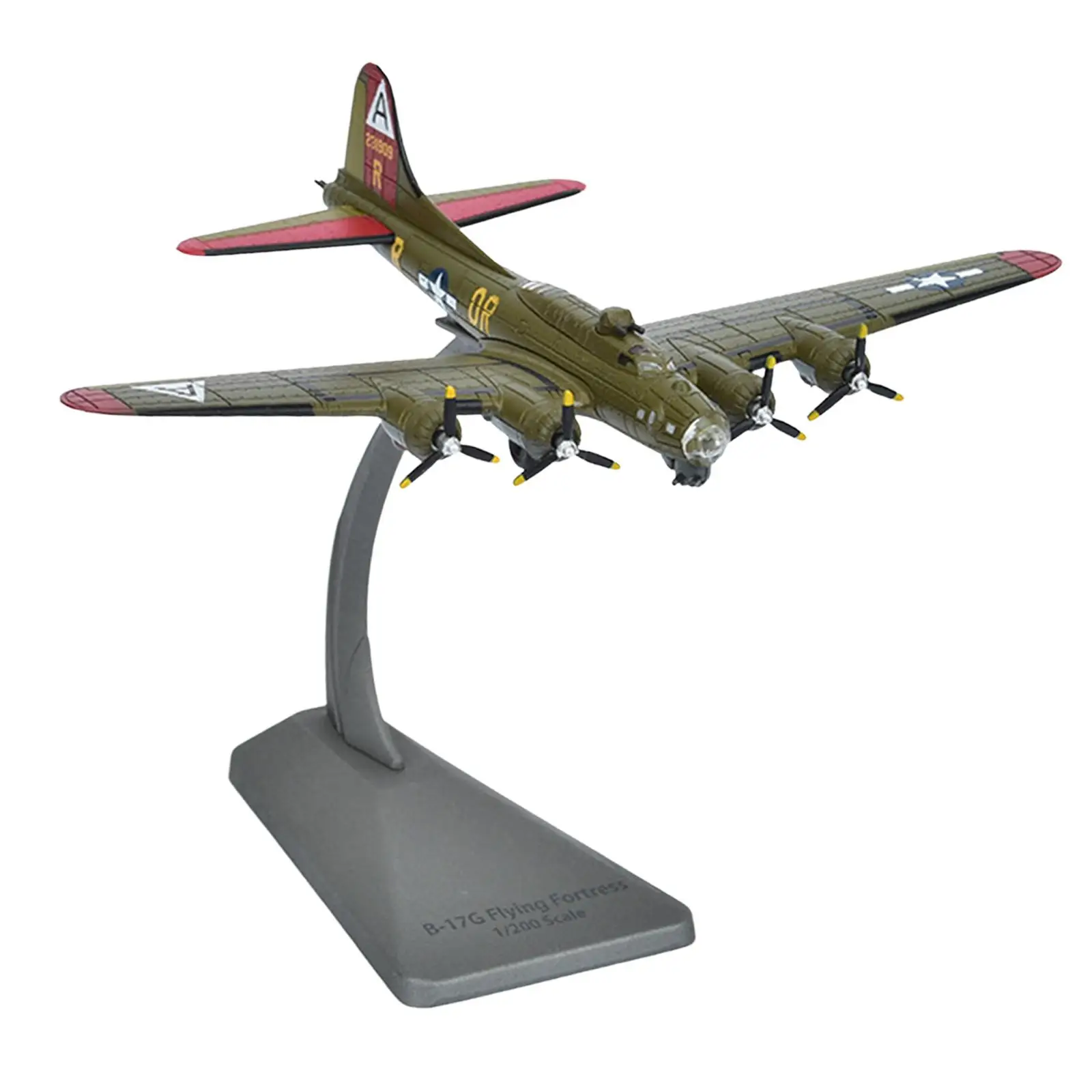 Simulation 1:200 B 17 Aircraft Model Souvenir Kids Adults Toy Birthday Gift with Display Base for TV Cabinet Bookshelf Cafe Bar