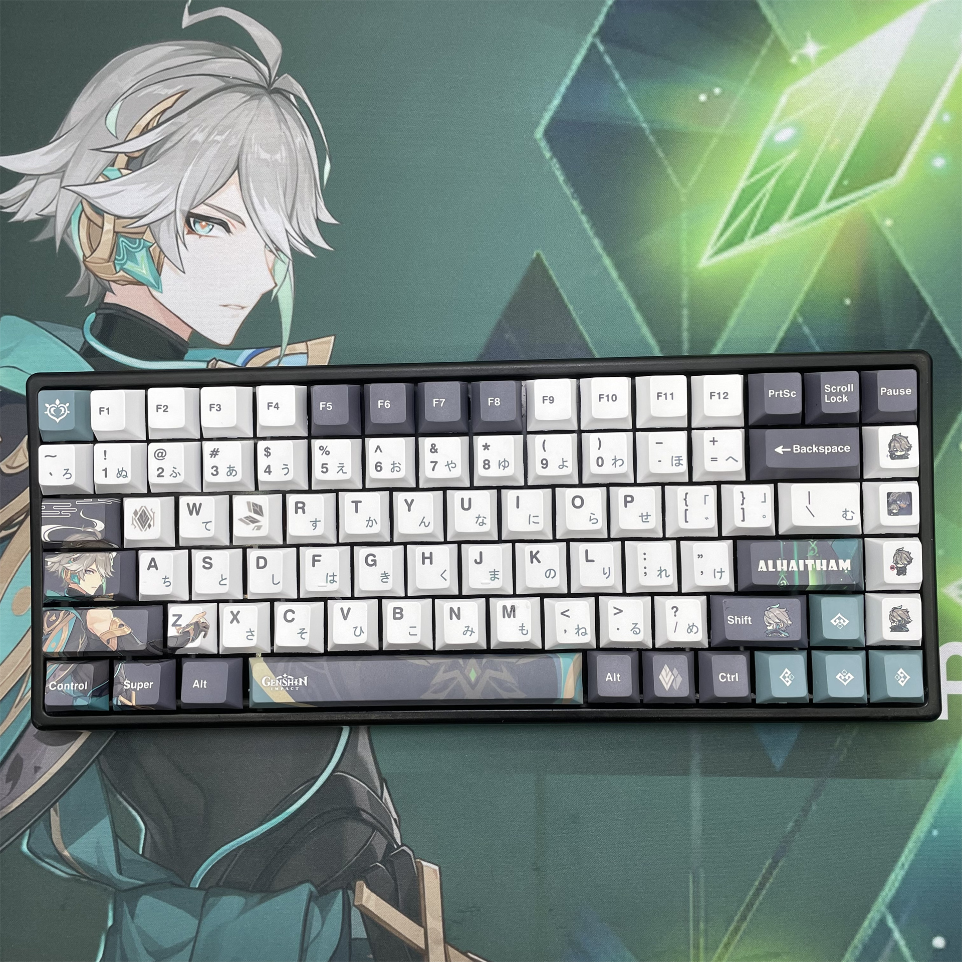 Alhaike-128 Key Cap, Impacto Genshin, PBT, DYE,