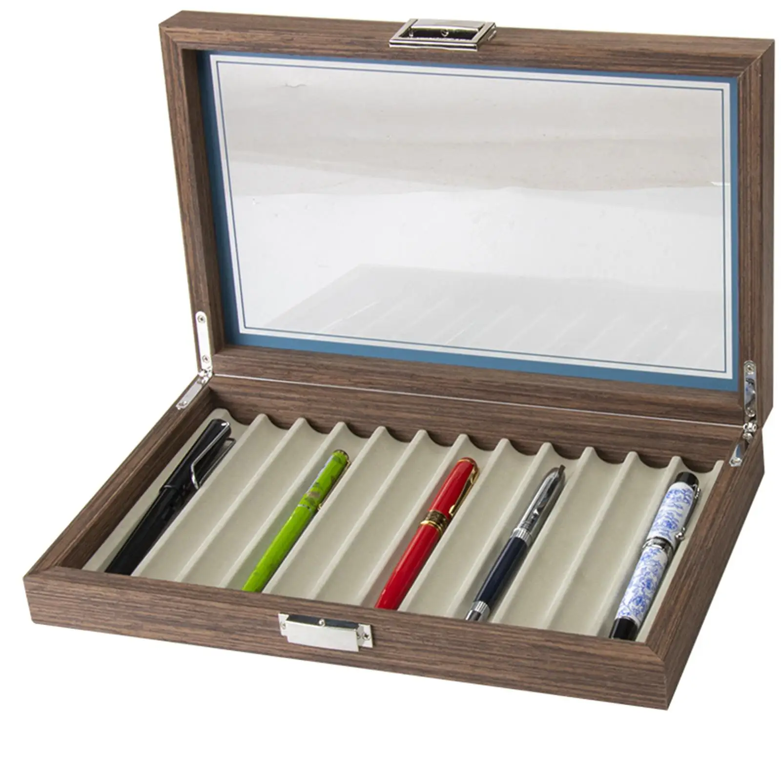 Wooden Pen Storage Case , with Transparent Window , Keep Your Collection  Scratches, Dust Accessories  Durable