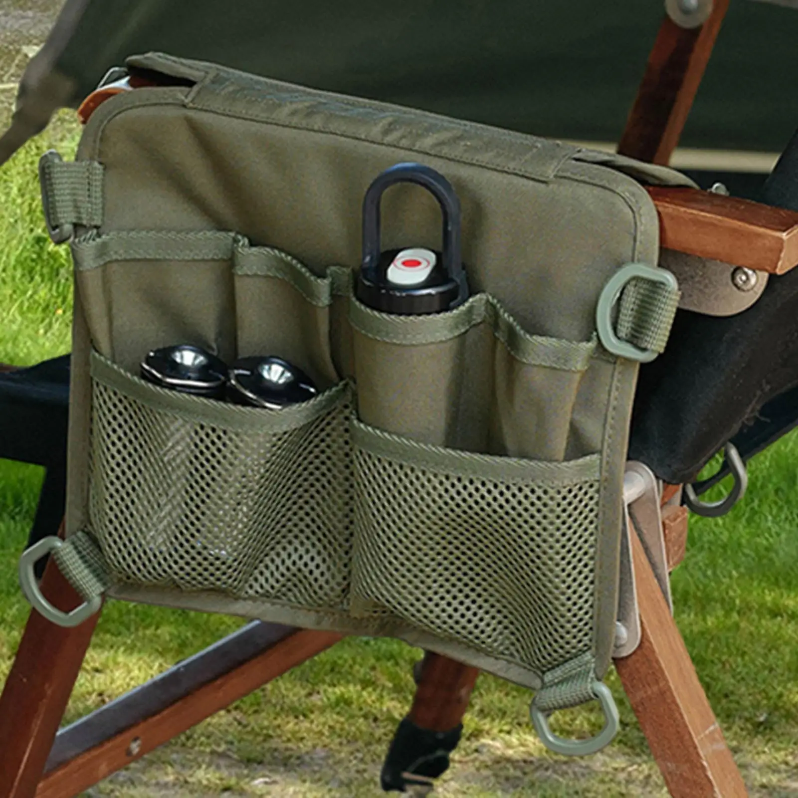 Camping Chair Armrest Bag Chair Attached Hanging Bag for Lawn Fishing Picnic Multifunctional Lightweight Chair Side Storage