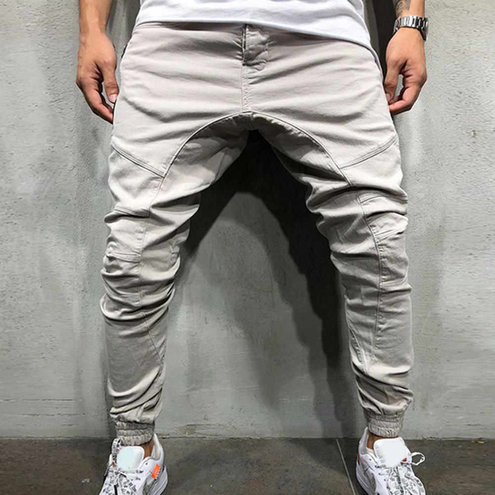 Elastic Waist Slim Hip-hop Sports Men Pants Pencil Multi Pockets Harem Joggers Pants Streetwear_voghion.com