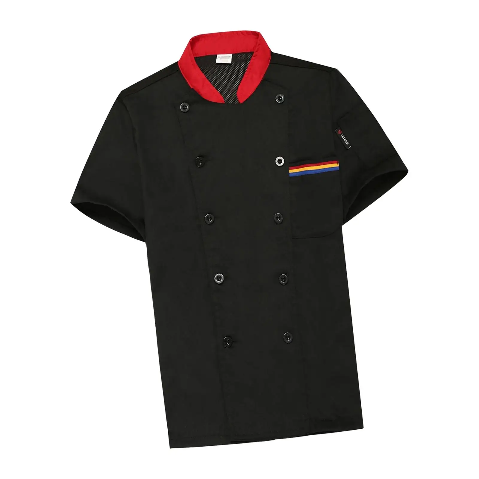 Men Women Chef Jacket, Short Length Sleeve Chef Coat, Professional Uniform for Cafe Restaurant