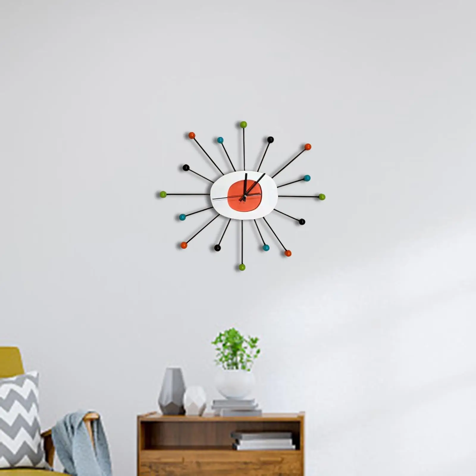 Modern Wall Clock Non Ticking Silent Decorative Colorful Ball Hanging Clocks for Bedroom Decor Hotel Home Bathroom