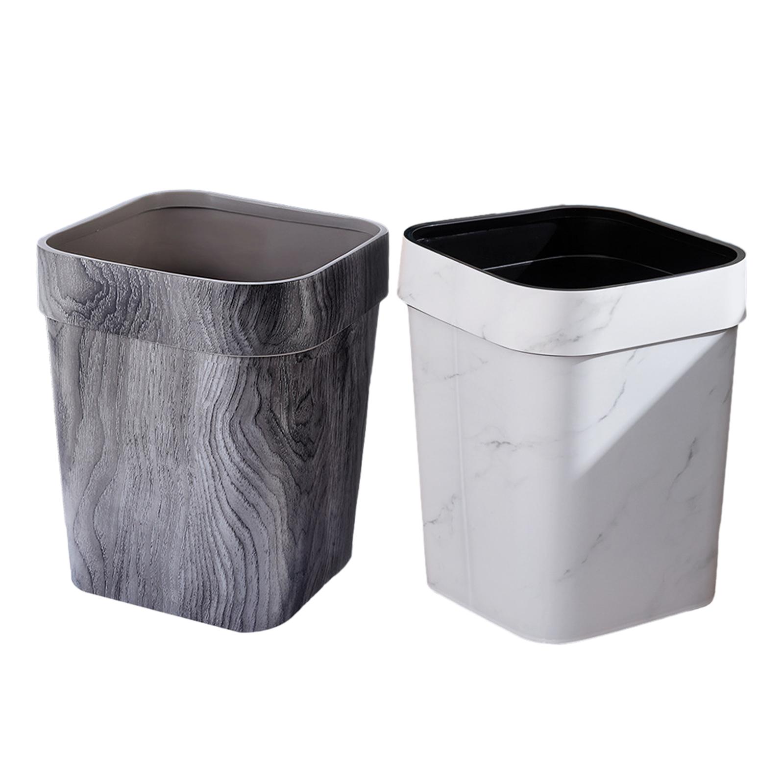 Small Trash Can Garbage Can Open Mouth Square 14L Trash Bin Rubbish Bin for Toilet Dorms Bedroom Office Kitchen