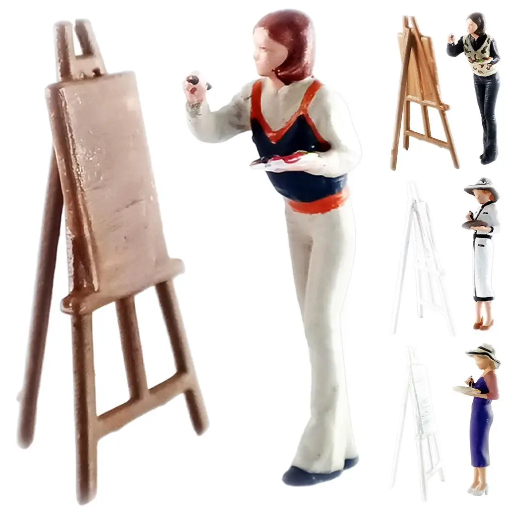 Simulation Miniature People Model Painter 1/64 Doll Figurines for Desktop