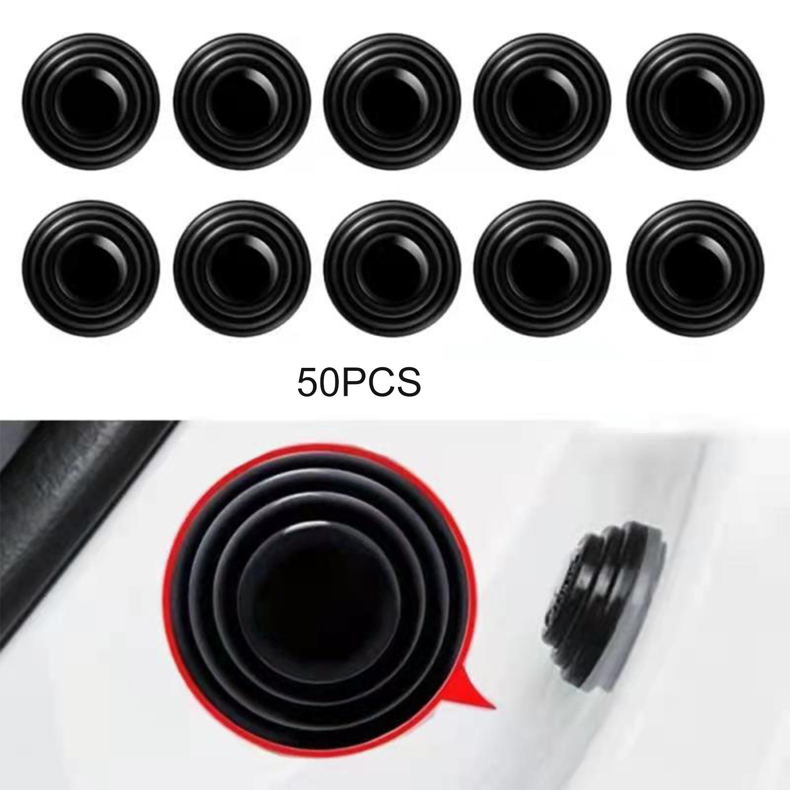 50Pcs Car Door Shock Absorber Gasket Guard  Cushion Protector Soundproof Stickers Shock Absorbing Anti Collision Accessories