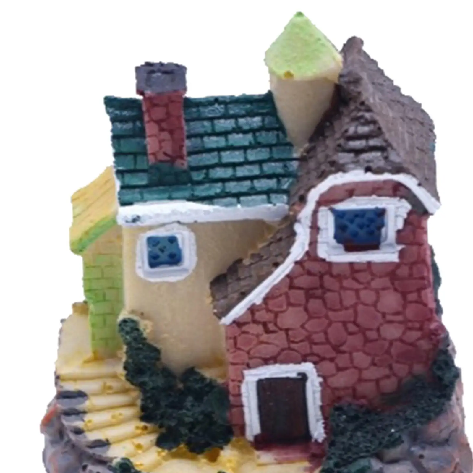 Mini Fairy Garden House Micro Landscape Miniature House Dollhouse Ornament Resin Mini Villa House for Decorations Birthday Gift