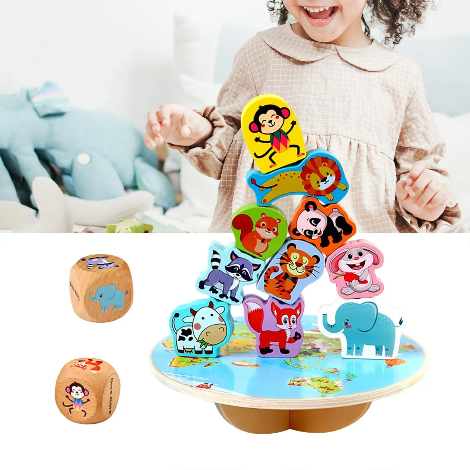 Wooden Balancing Puzzle Early Educational Toy Toys Skill Motors Balancing Blocks Activity Puzzles for Children Kids