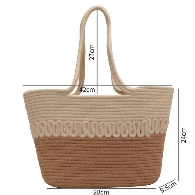 V659) Fashion Fan-Shaped French Straw Bag Large Capacity Hand
