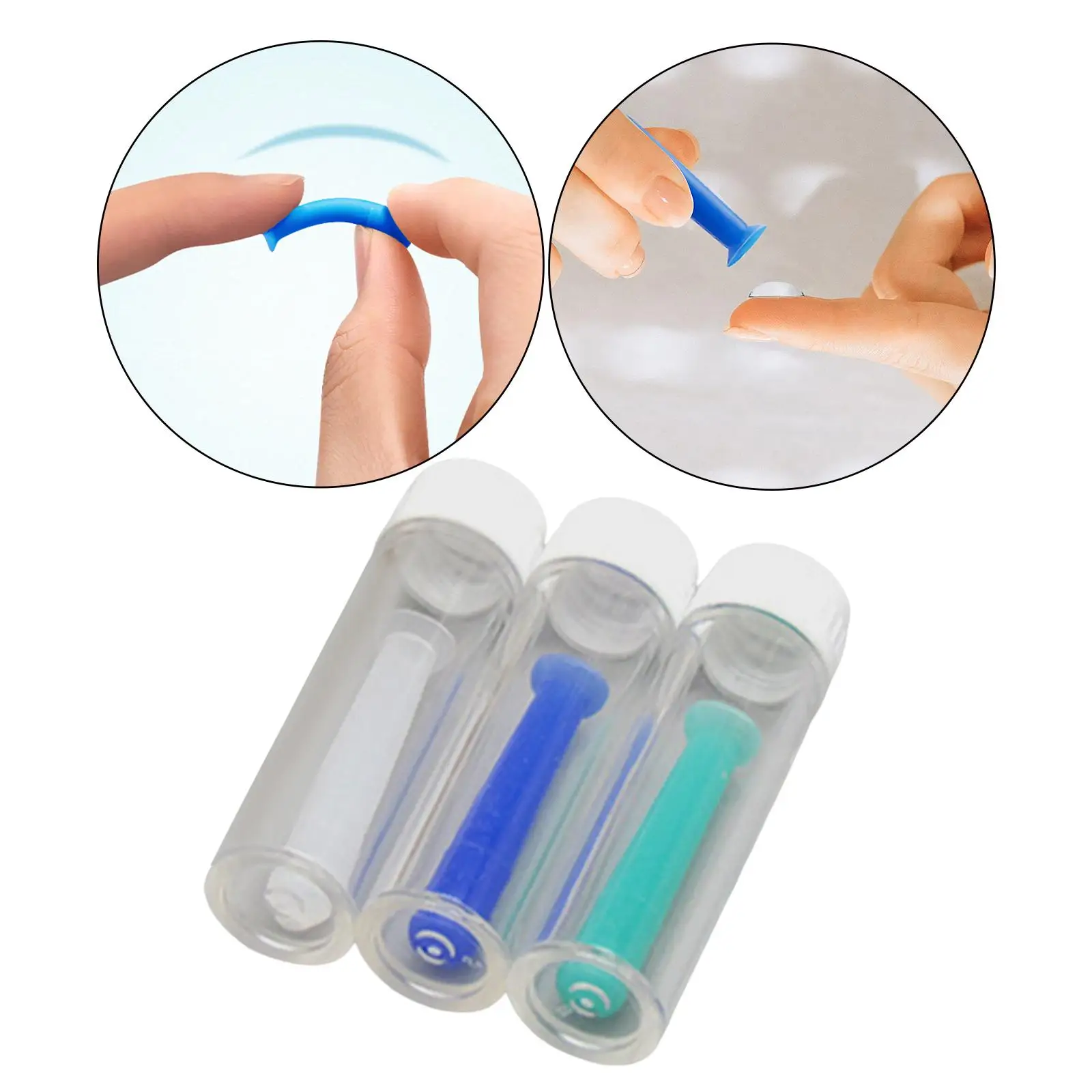 Soft Contacts Remover Applicator with Storage Bottle Portable Lightweight Durable Extractor Inserting Stick for Rgp Lenses