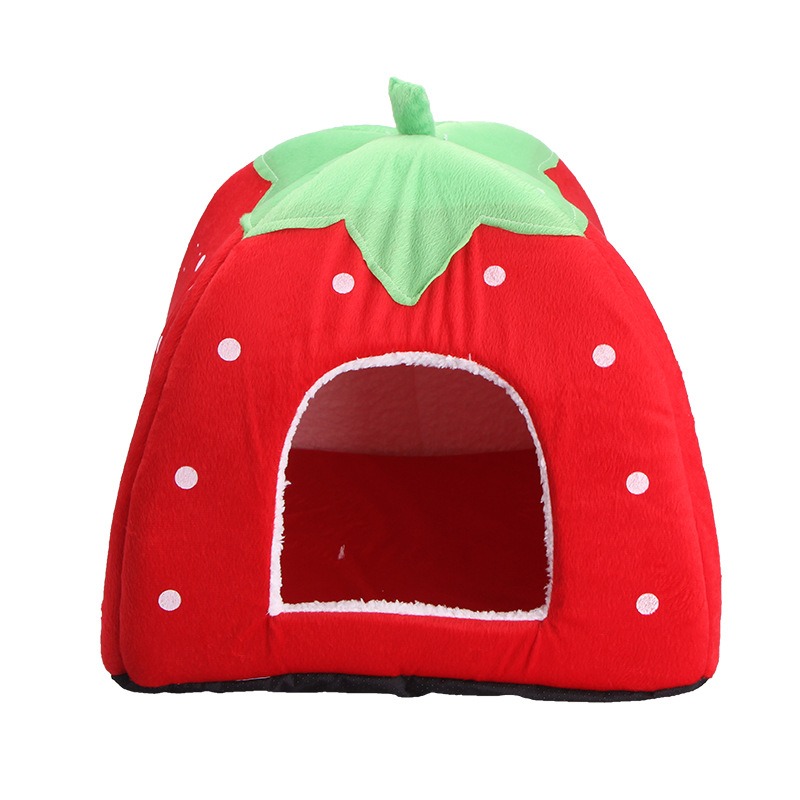 Title 2, Cute Strawberry Pet Dog Cat House Foldable Warm...