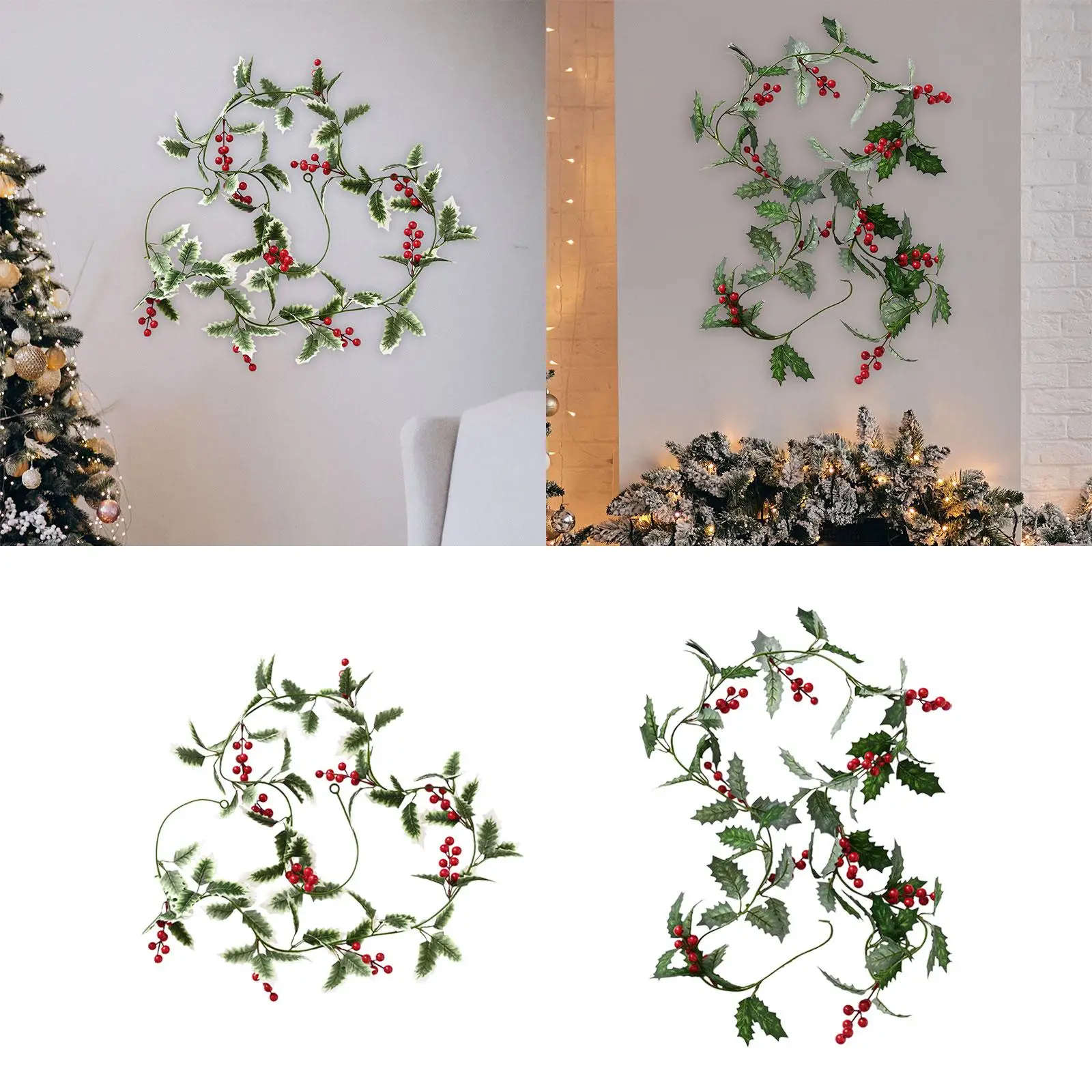 Artificial Christmas Vine Garland 2M Decor Green Leaf Wreaths Christmas Garland for Party Home Indoor Outdoor Holiday Decoration