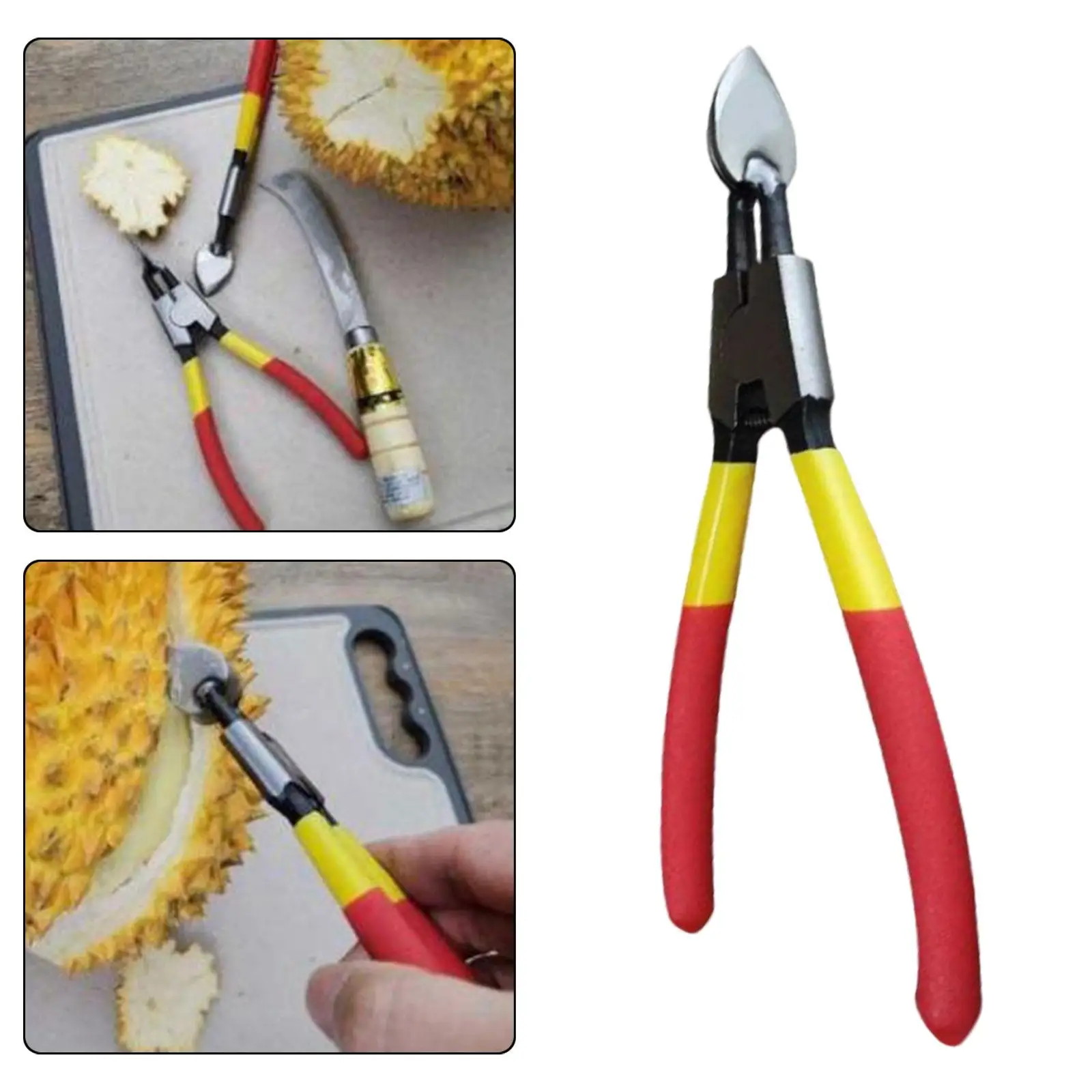 Manual Durian Shelling Machine Peeling 7.87`` Save Labors Iron Fruit Durian Shell Opener Clip for Kitchen Cooking Grocery
