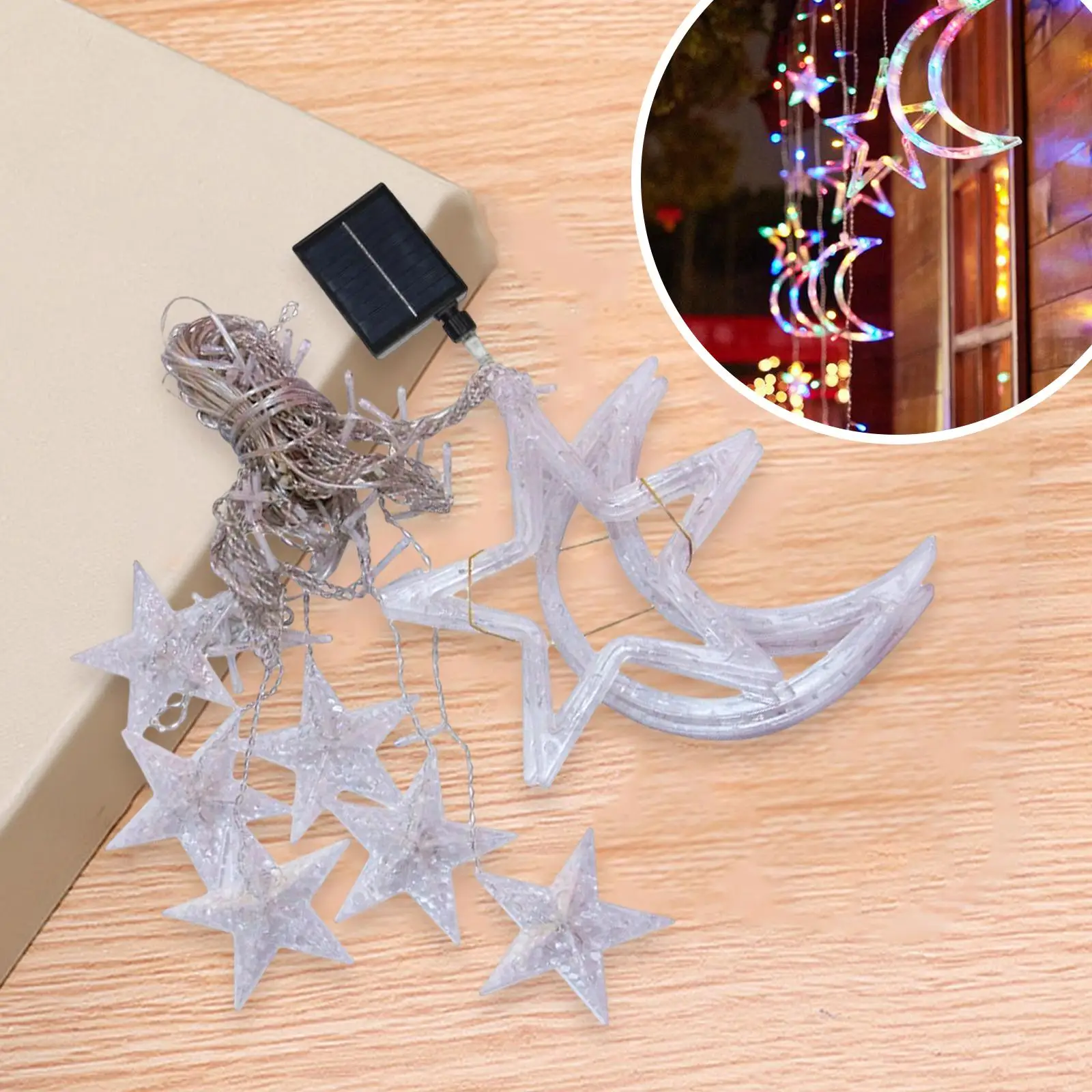 Solar LED String Lights Star Pendant Lamp for Yard New Year Holiday