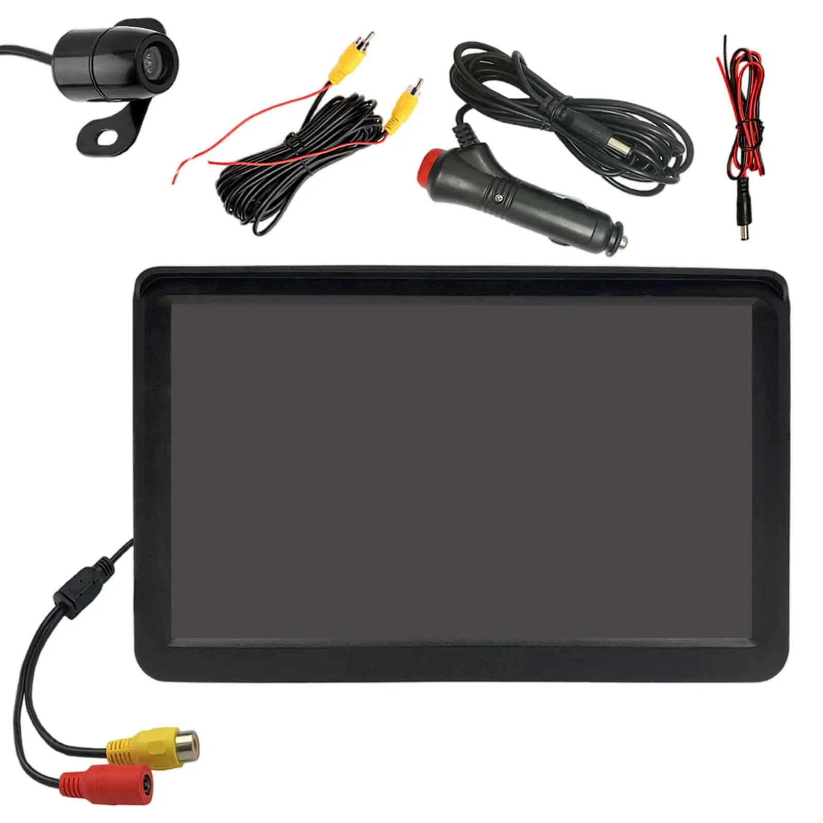  Car Monitor, LCD 7 inch 170° Wide Angle Scale Lines, Waterproof Lens, 12V , for Parking, Truck, Vehicles, SUV