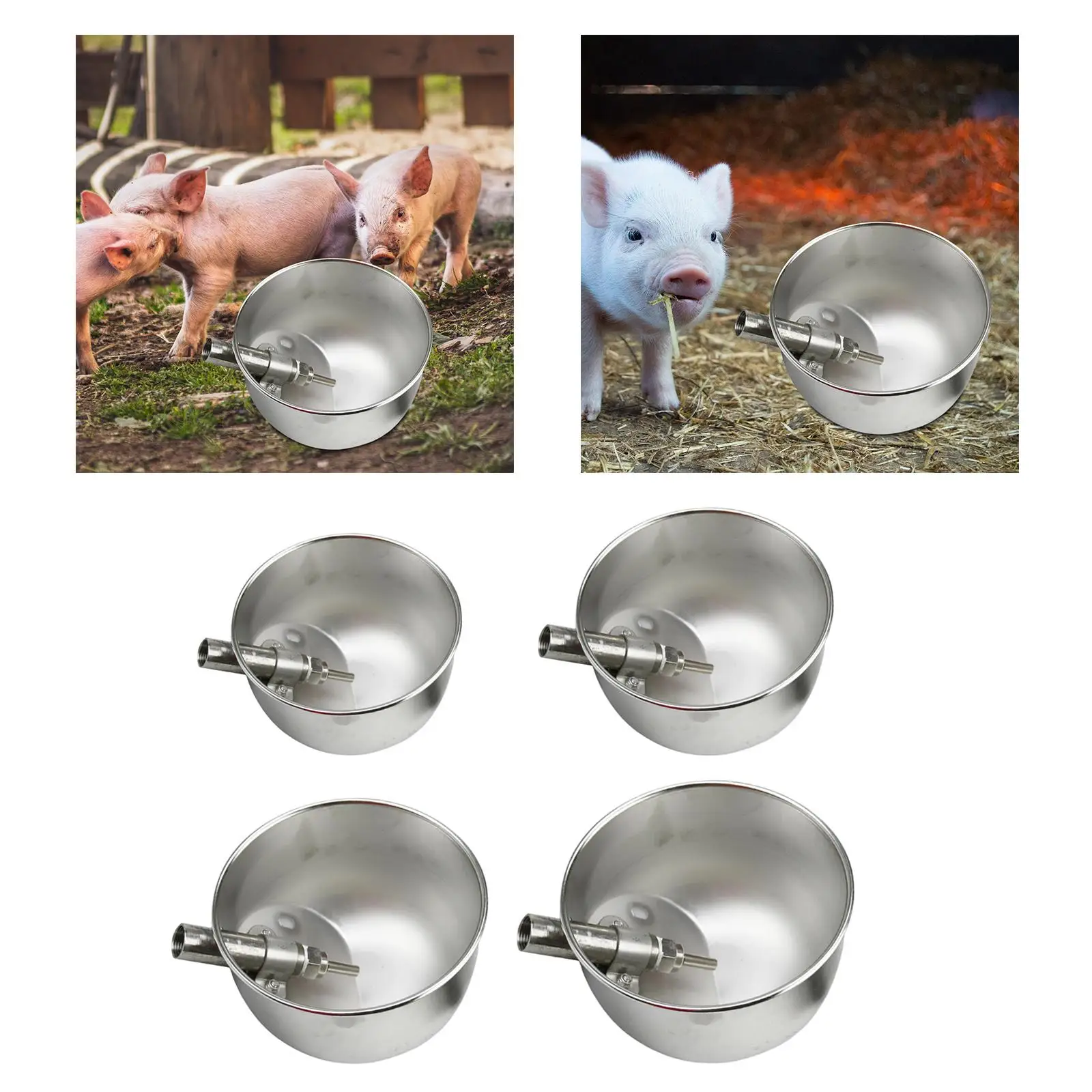 Automatic Pig Drinking Water Bowl Drinking Fountain Automatic Waterer Bowl Livestock Waterer Bowl for Cow Duck Sheep Pig Cattle