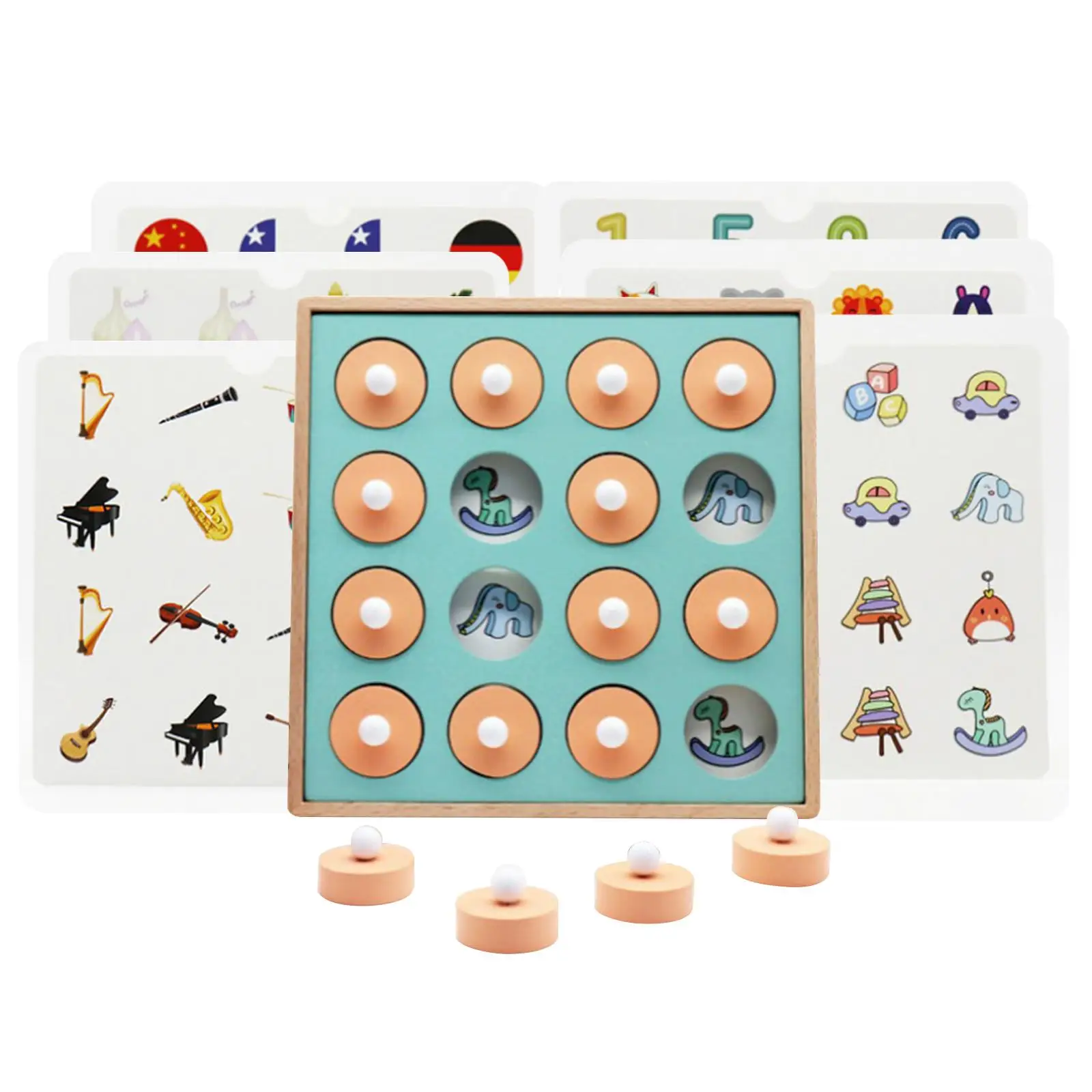 Montessori Memory Match Chess Early Educational Educational Gifts for Casual