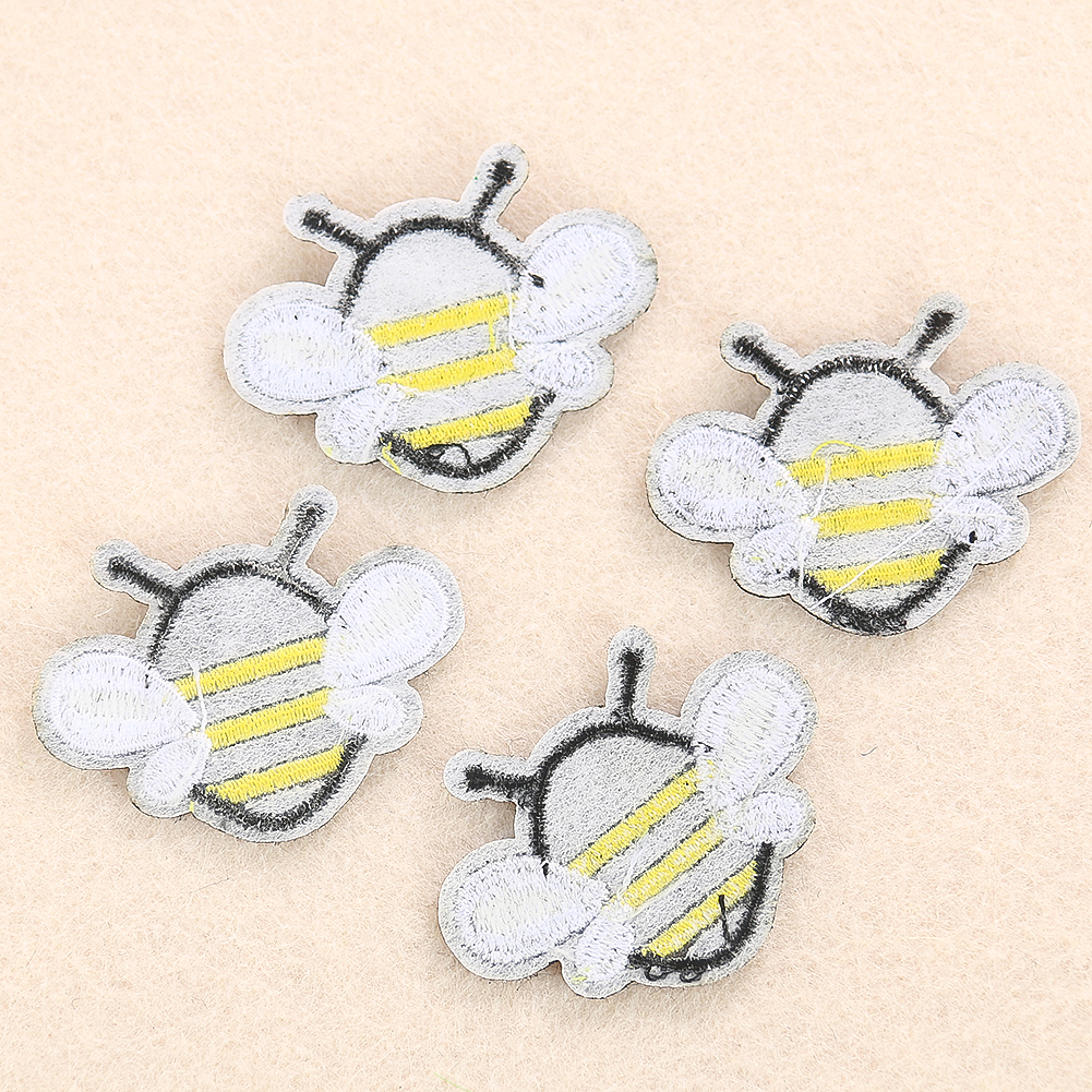 5PCS Cartoon Biene Thermoadhäsive Patches Stickerei Liefert Benutzerdefinierte Eisen auf Transfers für Kleidung DIY Bekleidung Nähen Liefert – Detail 4